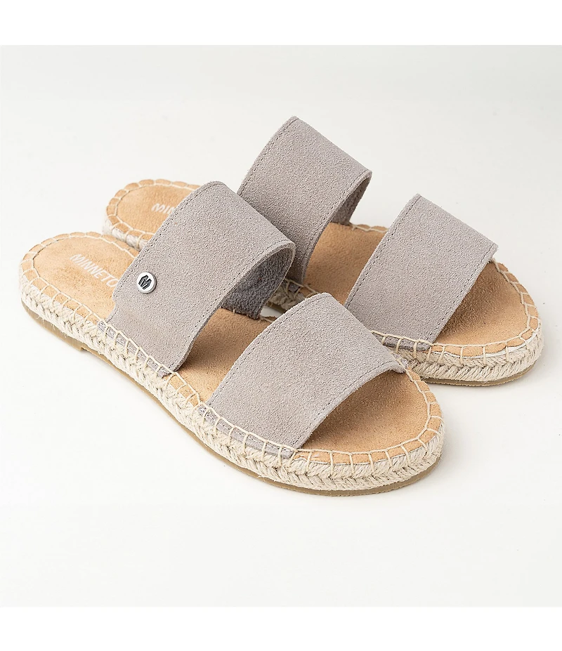 Minnetonka Poppie Suede Espadrille Flat Sandals