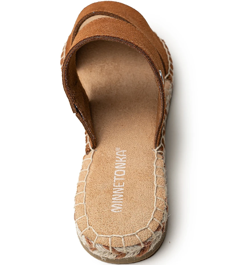 Minnetonka Poppie Suede Espadrille Flat Sandals