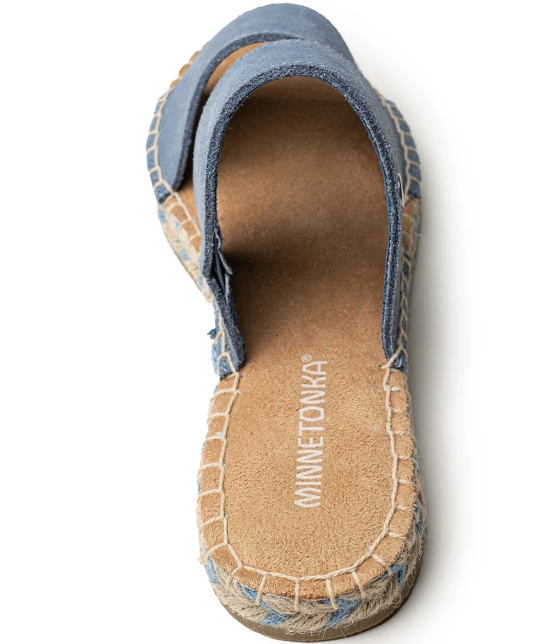 Minnetonka Poppie Suede Espadrille Flat Sandals