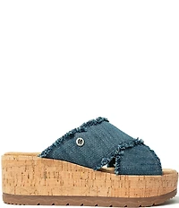 Minnetonka Posey Denim Platform Slides