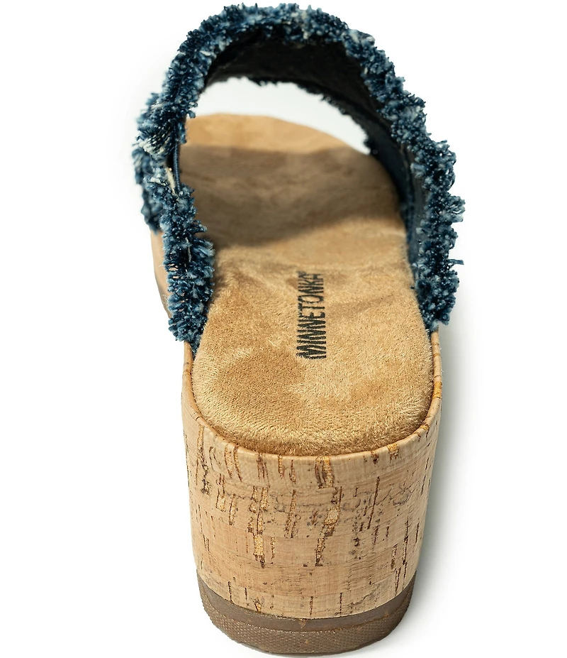 Minnetonka Posey Denim Platform Slides