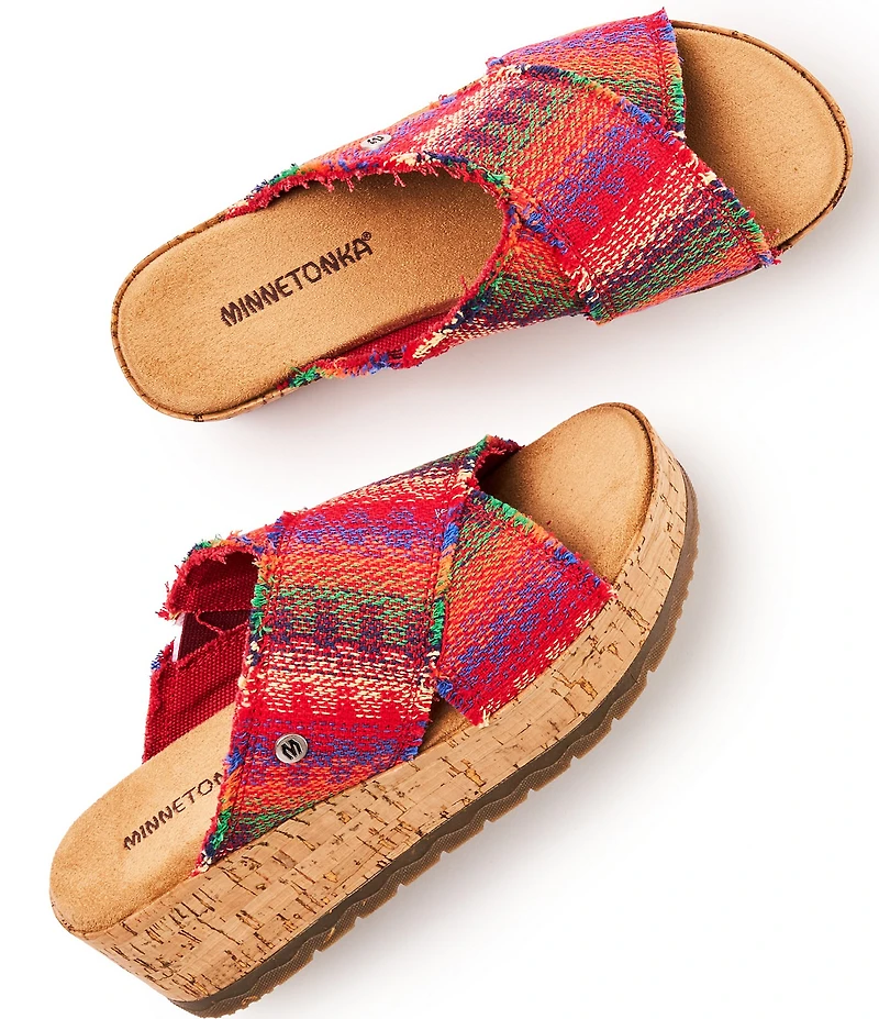 Minnetonka Posey Horizon Platform Slide Sandals