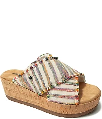 Minnetonka Posey Multi Striped Platform Slides
