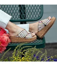 Minnetonka Posey Multi Striped Platform Slides