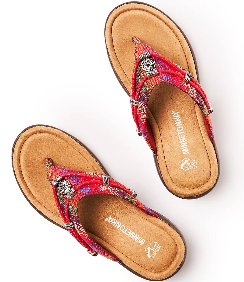 Minnetonka Silverthorne 360 Horizon Fabric Thong Sandals