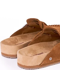 Minnetonka Suede Buckle Clogs