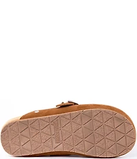 Minnetonka Suede Buckle Clogs