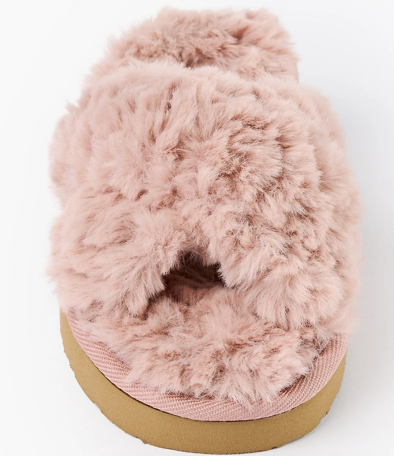 Minnetonka Teddy Crossband Faux Fur Slippers