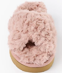 Minnetonka Teddy Crossband Faux Fur Slippers