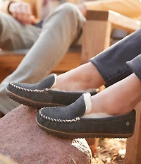 Minnetonka Women's Terese Suede Sheepskin Fur Lined Moccasin Slippers