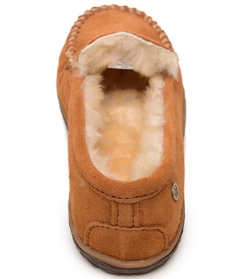 Minnetonka Women's Terese Suede Sheepskin Fur Lined Moccasin Slippers