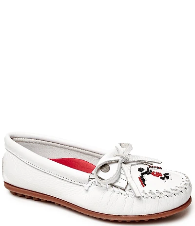 Minnetonka Thunderbird Animikii Bow Detail Leather Moccasins