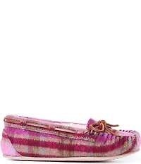 Minnetonka Women's Cally Plaid Faux Fur Lined Moccasin Slippers