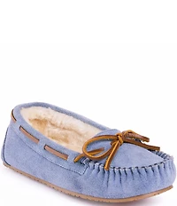 Minnetonka Women's Cally Suede Faux Fur Lined Moccasin Slippers