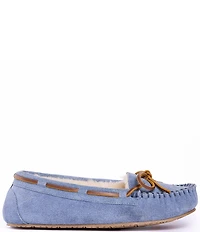 Minnetonka Women's Cally Suede Faux Fur Lined Moccasin Slippers