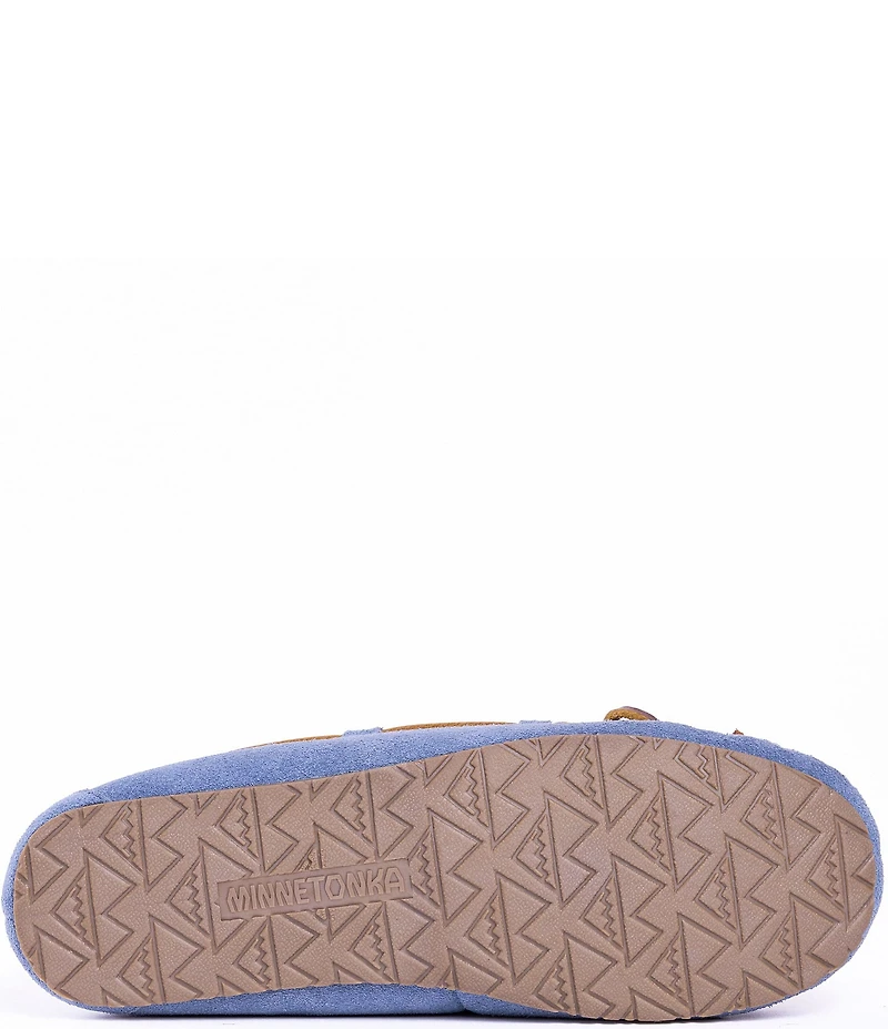 Minnetonka Women's Cally Suede Faux Fur Lined Moccasin Slippers