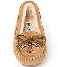 Minnetonka Women's Cally Thunderbird Animikii Suede Moccasin Slippers