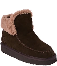 Minnetonka Women's Chandra Suede Berber Lined Platform Booties