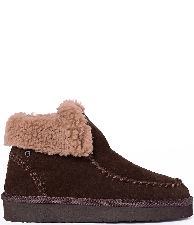 Minnetonka Women's Chandra Suede Berber Lined Platform Booties