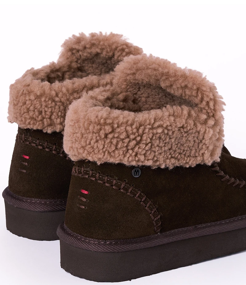 Minnetonka Women's Chandra Suede Berber Lined Platform Booties