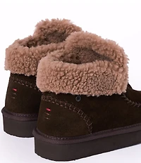 Minnetonka Women's Chandra Suede Berber Lined Platform Booties