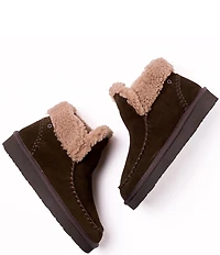 Minnetonka Women's Chandra Suede Berber Lined Platform Booties