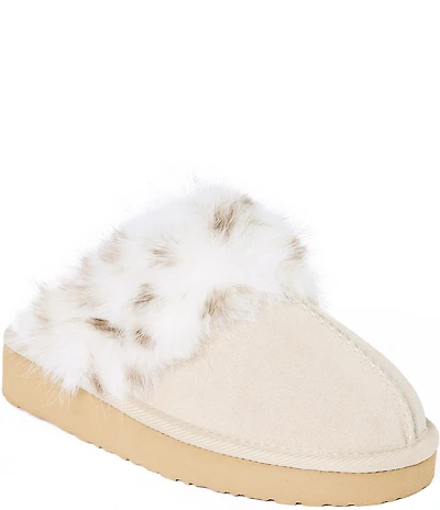 Minnetonka Women's Chesney Hi Leopard Faux Fur Trim Slippers