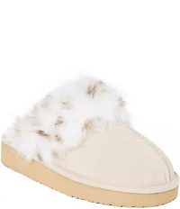 Minnetonka Women's Chesney Hi Leopard Faux Fur Trim Slippers