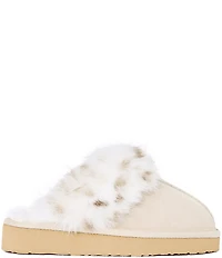 Minnetonka Women's Chesney Hi Leopard Faux Fur Trim Slippers