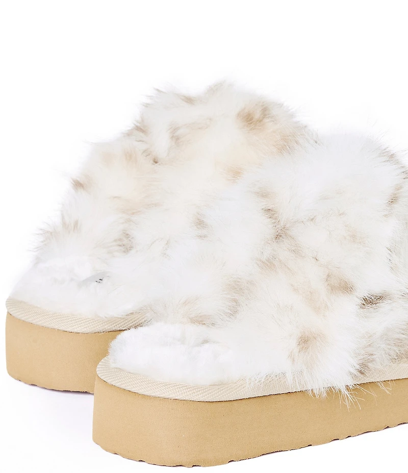 Minnetonka Women's Chesney Hi Leopard Faux Fur Trim Slippers