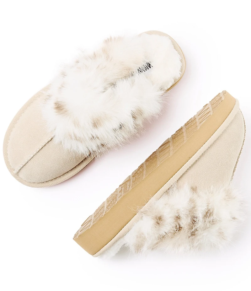 Minnetonka Women's Chesney Hi Leopard Faux Fur Trim Slippers