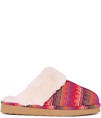 Minnetonka Women's Chesney Horizon Print Faux Fur Lined Mule Slippers