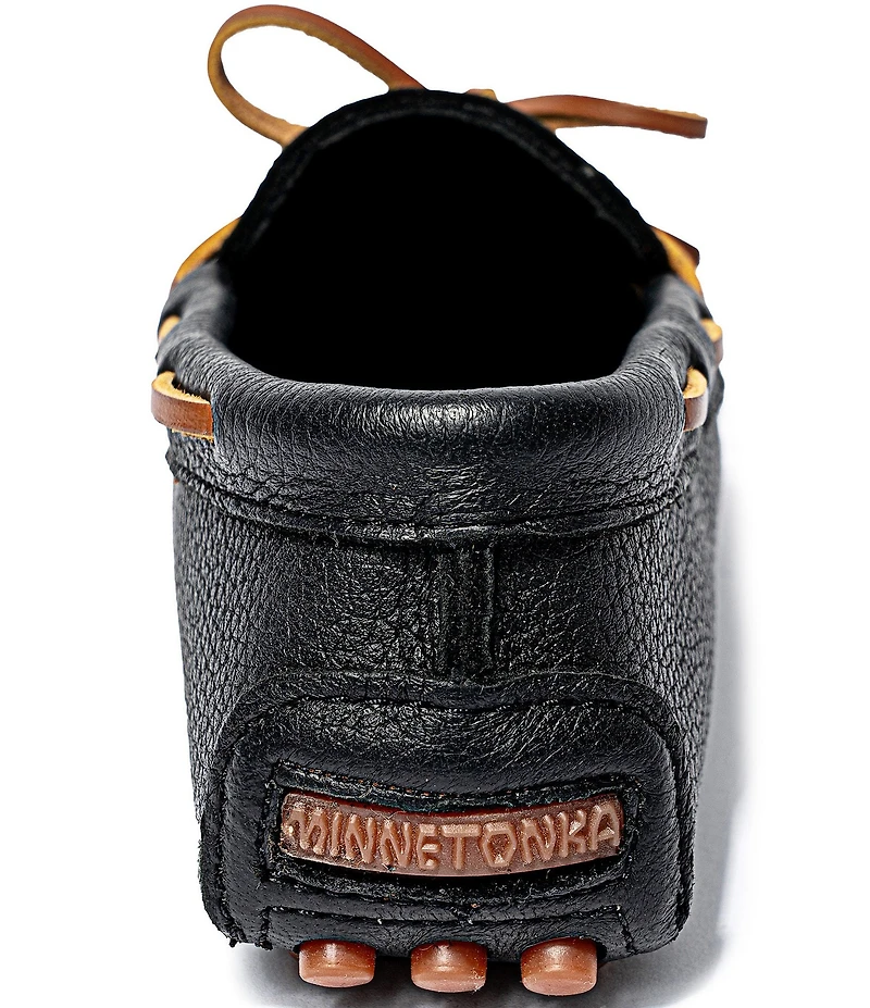 Minnetonka Women's Classic Driver Leather Bow Detail Mocassins