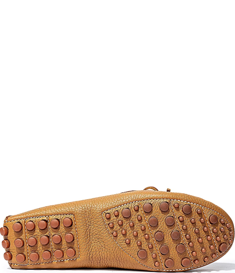 Minnetonka Women's Classic Driver Leather Bow Detail Mocassins