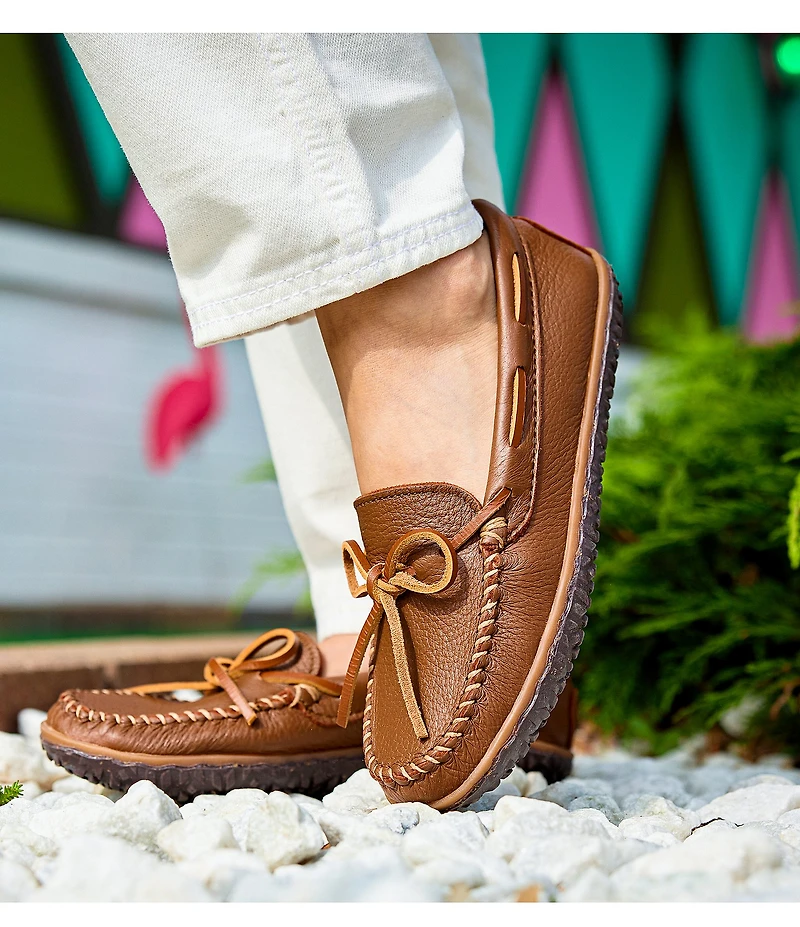Minnetonka Women's Deerskin Tread Moccasins