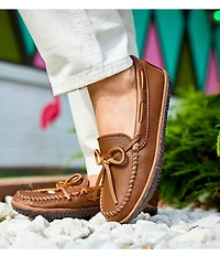 Minnetonka Women's Deerskin Tread Moccasins
