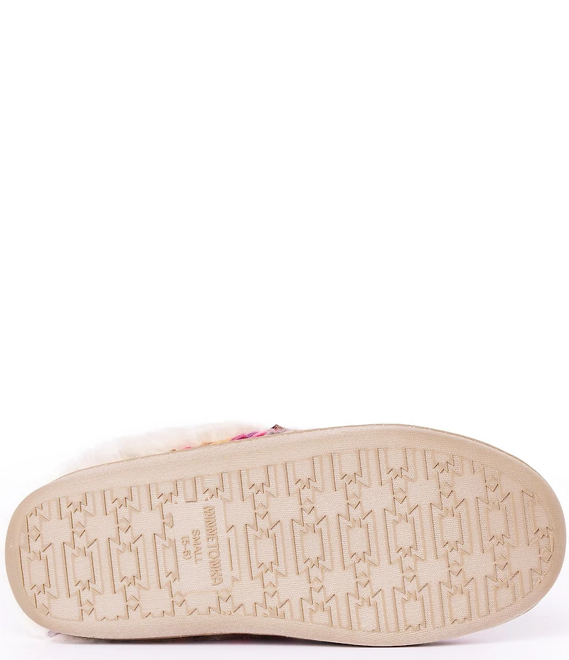 Minnetonka Women's Dina Knit Faux Fur Lined Clog Slippers