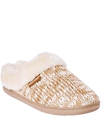 Minnetonka Women's Dina Mix Knit Faux Fur Lined Clog Slippers