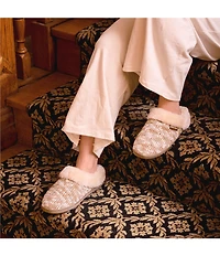 Minnetonka Women's Dina Mix Knit Faux Fur Lined Clog Slippers
