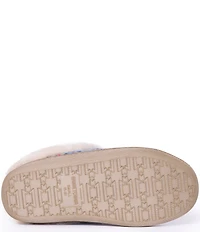 Minnetonka Women's Dina Knit Pattern Faux Fur Lined Clog Slippers