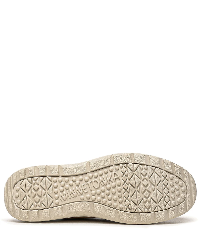 Minnetonka Women's Discover Classic Suede Slip-Ons