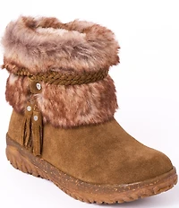 Minnetonka Women's Everett 2 Water Resistant Suede Faux Fur Booties