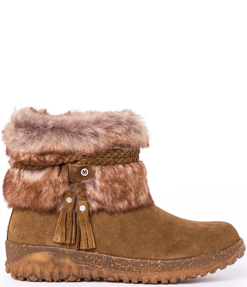 Minnetonka Women's Everett 2 Water Resistant Suede Faux Fur Booties