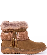 Minnetonka Women's Everett 2 Water Resistant Suede Faux Fur Booties