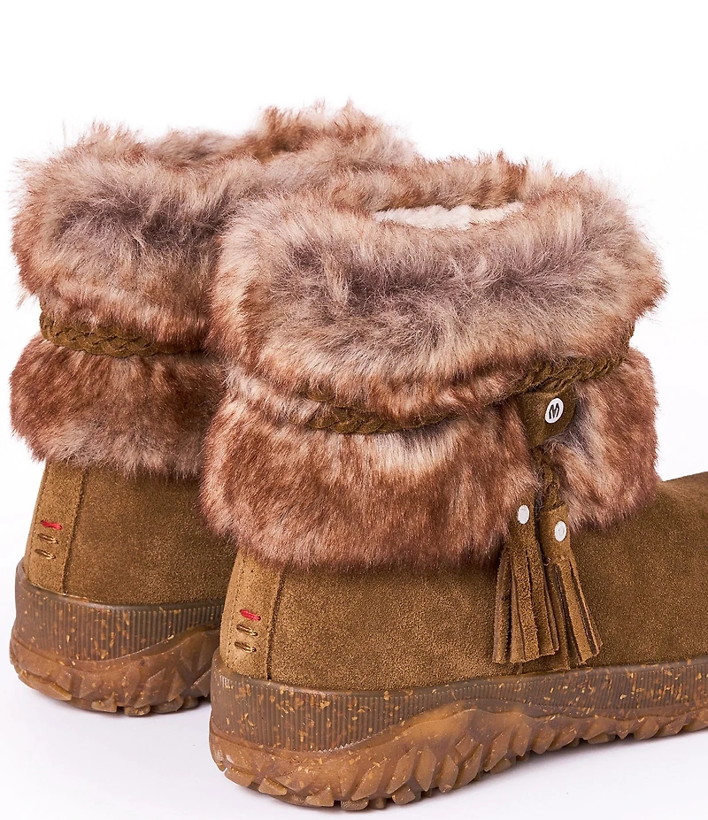 Minnetonka Women's Everett 2 Water Resistant Suede Faux Fur Booties