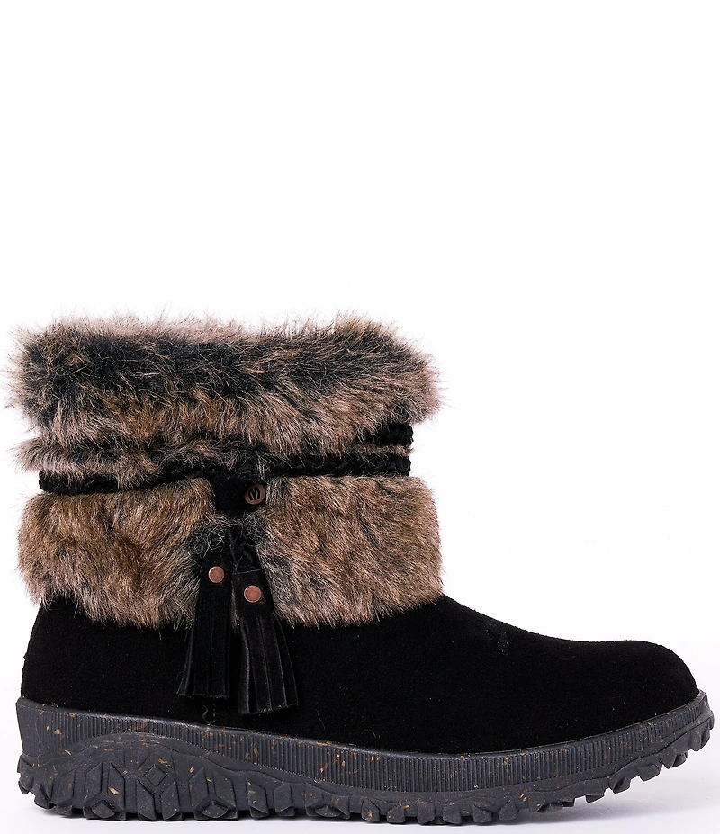 Minnetonka Women's Everett 2 Water Resistant Suede Faux Fur Booties