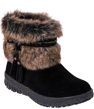 Minnetonka Women's Everett 2 Water Resistant Suede Faux Fur Booties