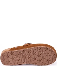 Minnetonka Women's Horizon Multi Stripe Suede Buckle Clogs