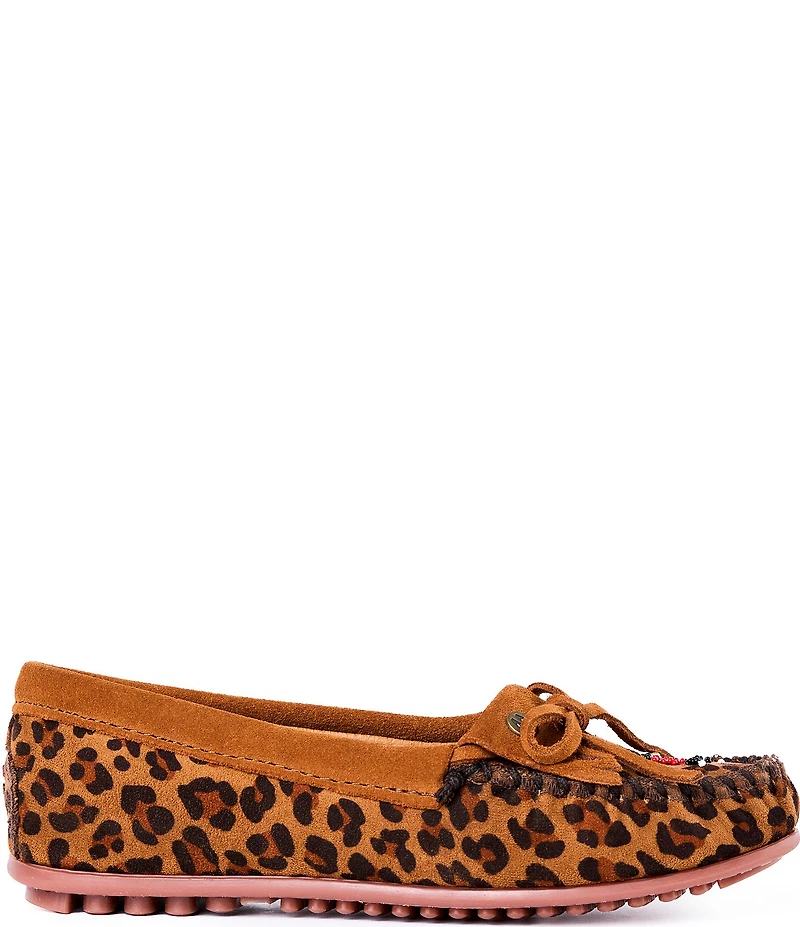 Minnetonka Women's Leopard Thunderbird Animikii Suede Moccasins