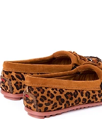 Minnetonka Women's Leopard Thunderbird Animikii Suede Moccasins